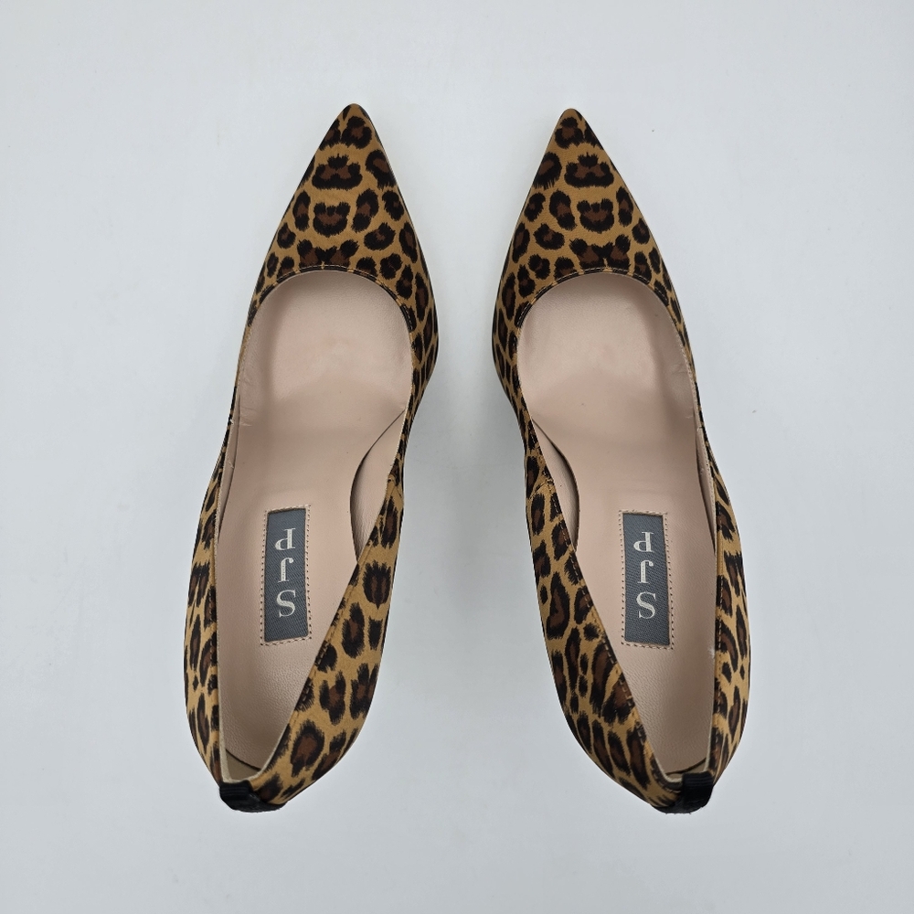 NIB SJP Sarah Jessica Parker Fawn Leopard Satin High-Heel Pumps, Italy35.5/US5.5 - Picture 8 of 16